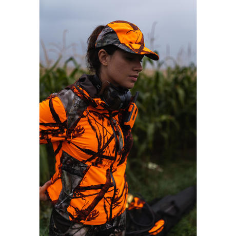 CASQUETTE CHASSE FEMME 500 LÉGÈRE RESPIRANT CAMO FLUO ...