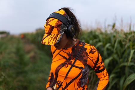 Кепка 500 жіноча для полювання - Камуфляж флуоресцентний