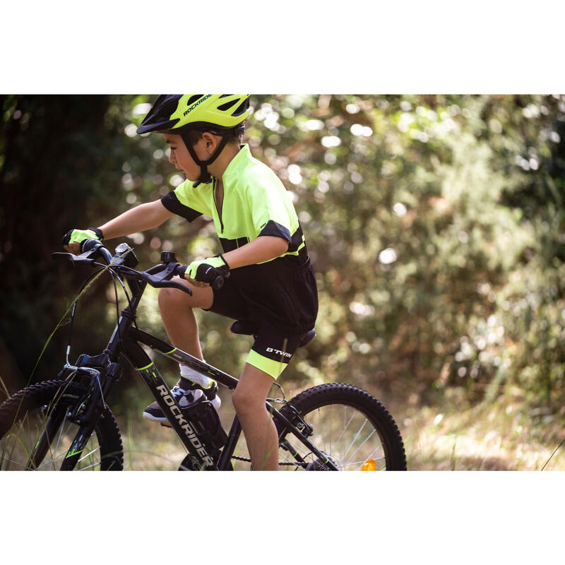 Fahrradhandschuhe 500 Kinder neongelb/schwarz
