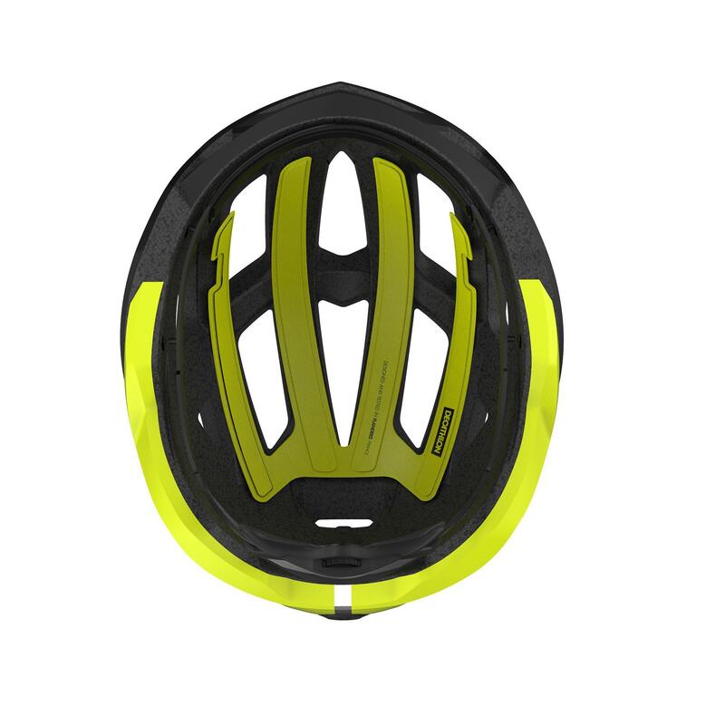 Országúti kerékpáros sisak Aerofit 900, fekete, sárga