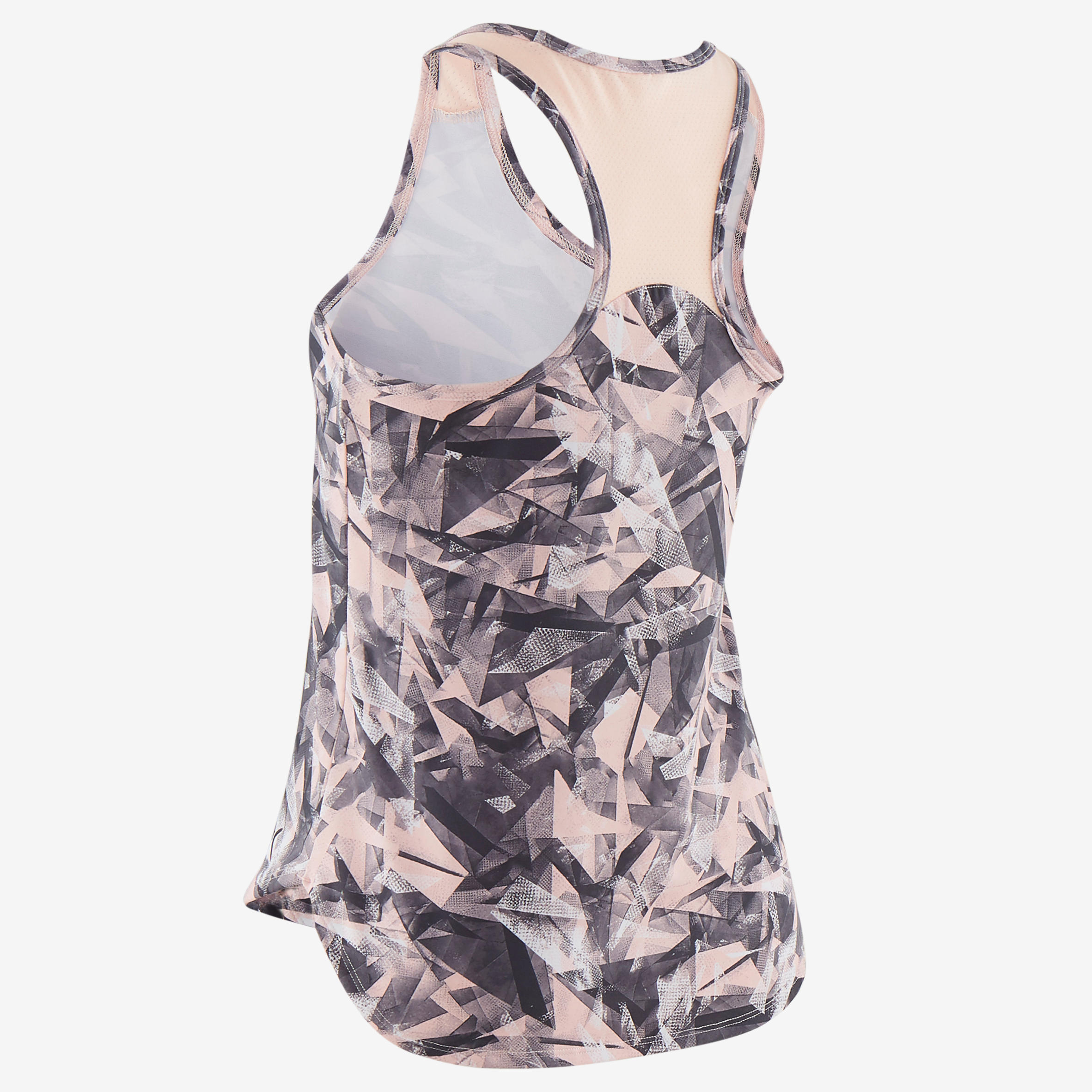 Girls' Breathable Synthetic Gym Tank Top S500 - Pink Print 3/4