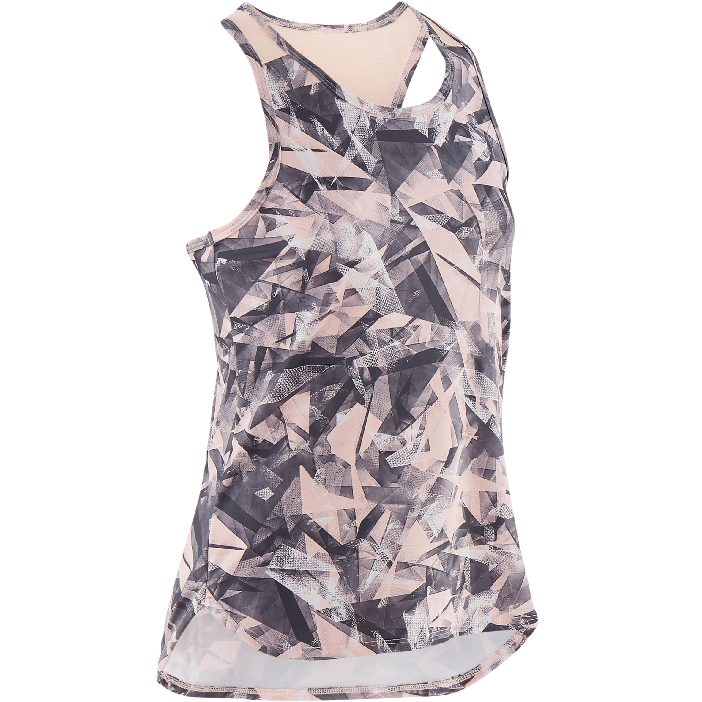 

Girls Tank Top Gym Breathable Synthetic S500 - Pink Print -  By DOMYOS | Decathlon