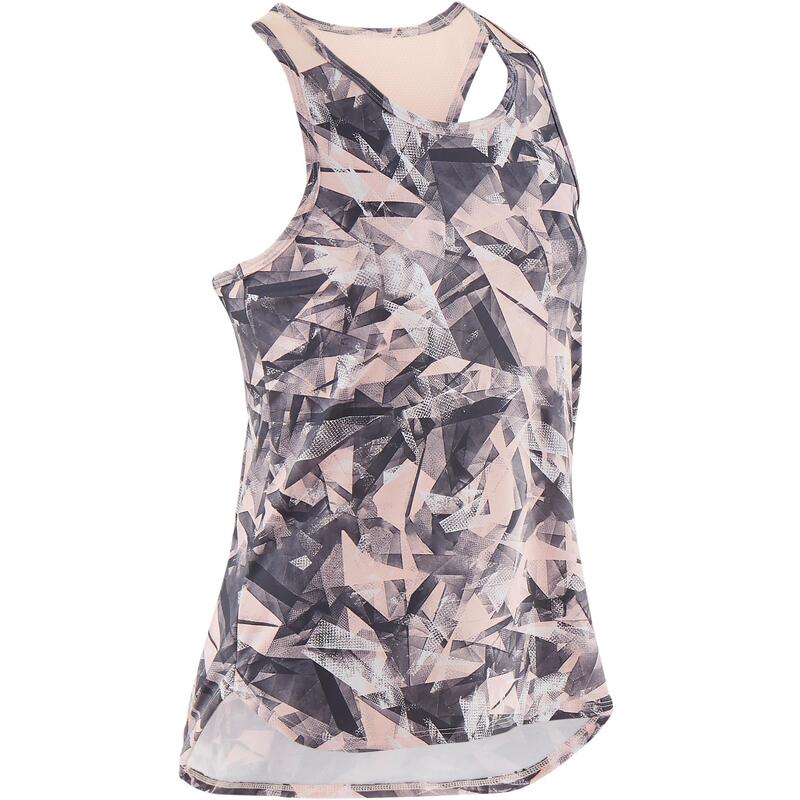Débardeur synthétique respirant S500 fille GYM ENFANT rose imprimé