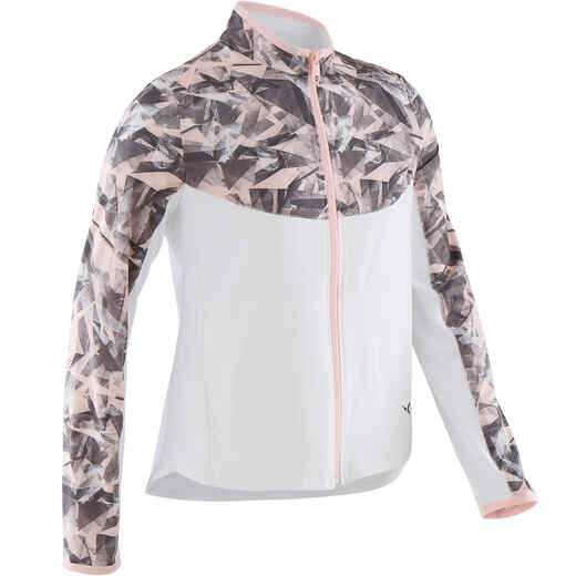 
      Veste légère respirante W500 fille GYM ENFANT rose et blanche imprimé
  