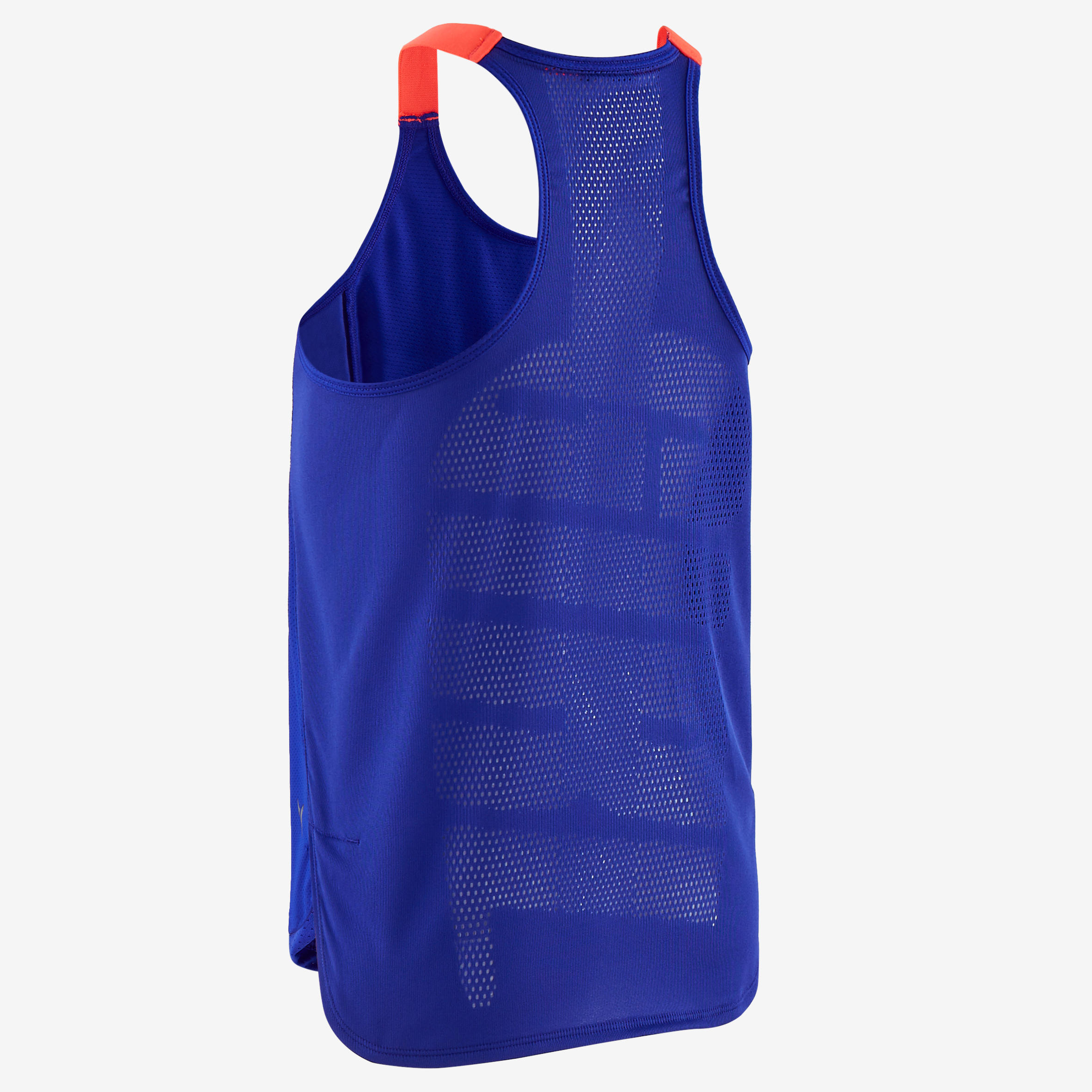 Girls' Breathable Gym Tank Top S580 - Purple/Neon Pink Straps 3/4