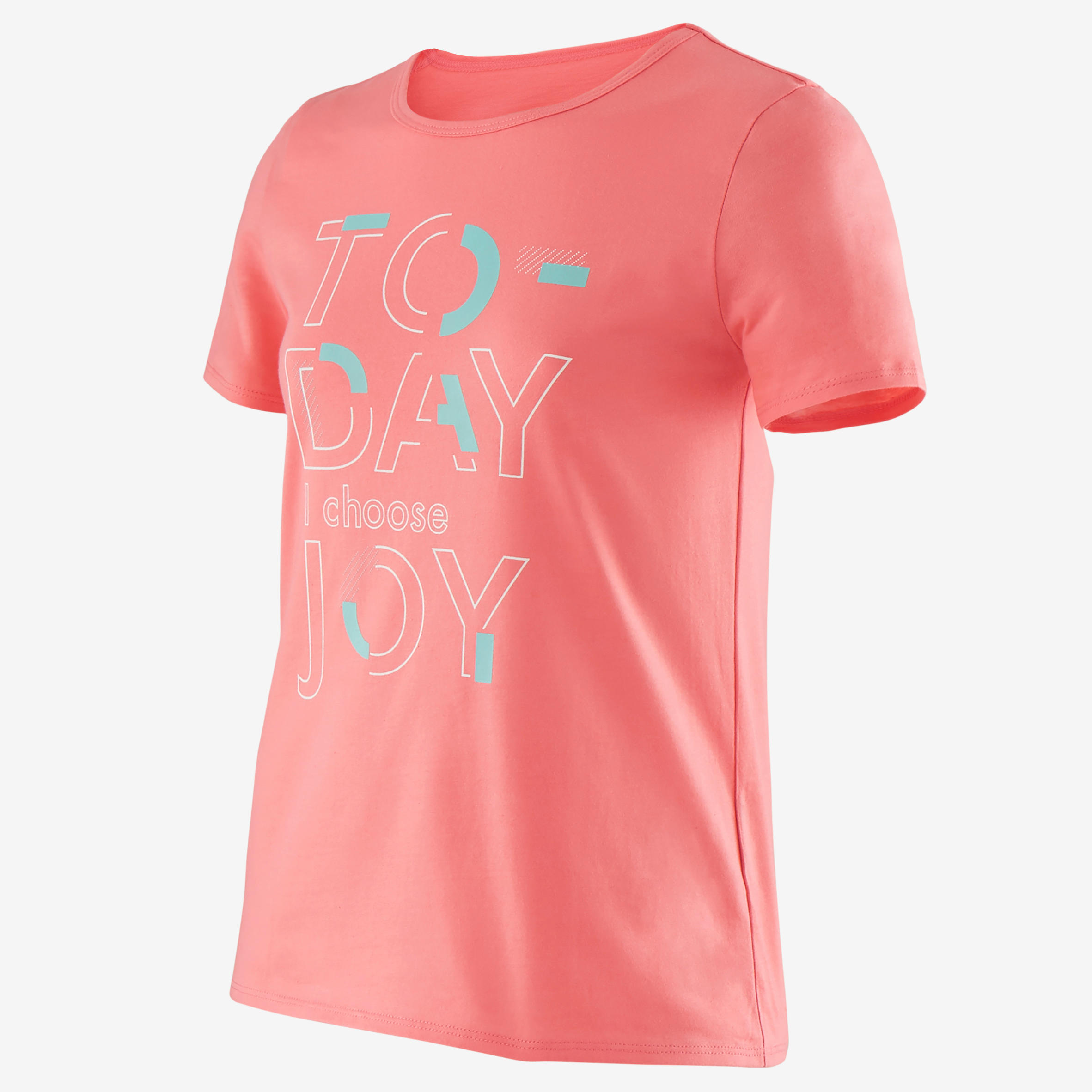 

Girls' Short-Sleeved Gym T-Shirt 100 - Dark Pink Print -  By DOMYOS | Decathlon