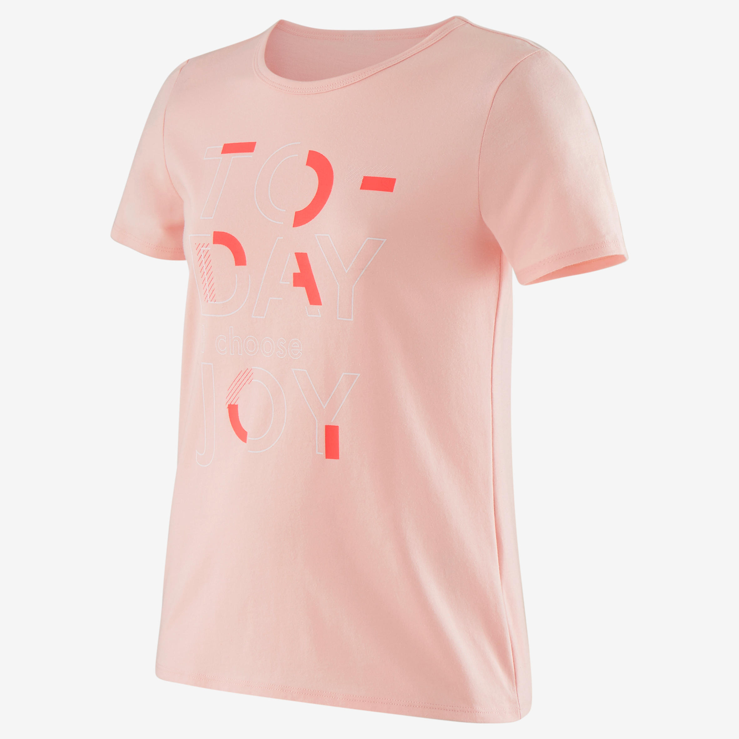 

Girls' Short-Sleeved Gym T-Shirt 100 - Pink Print -  By DOMYOS | Decathlon