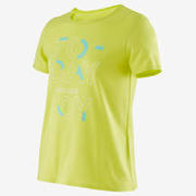 Girls' Short-Sleeved Gym T-Shirt 100 - Green Print