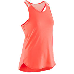 Canotta bambina ginnastica 500 rosa fluo