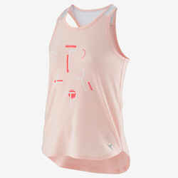 Girls' Breathable Gym Tank Top 500 - Light Pink Print