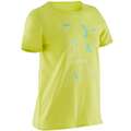 T-Shirt barngympa 100 Junior grön med tryck