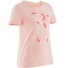 Girls' Short-Sleeved Gym T-Shirt 100 - Pink Print