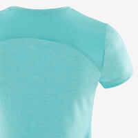 Girls' Breathable Short-Sleeved Gym T-Shirt 500 - Blue Print