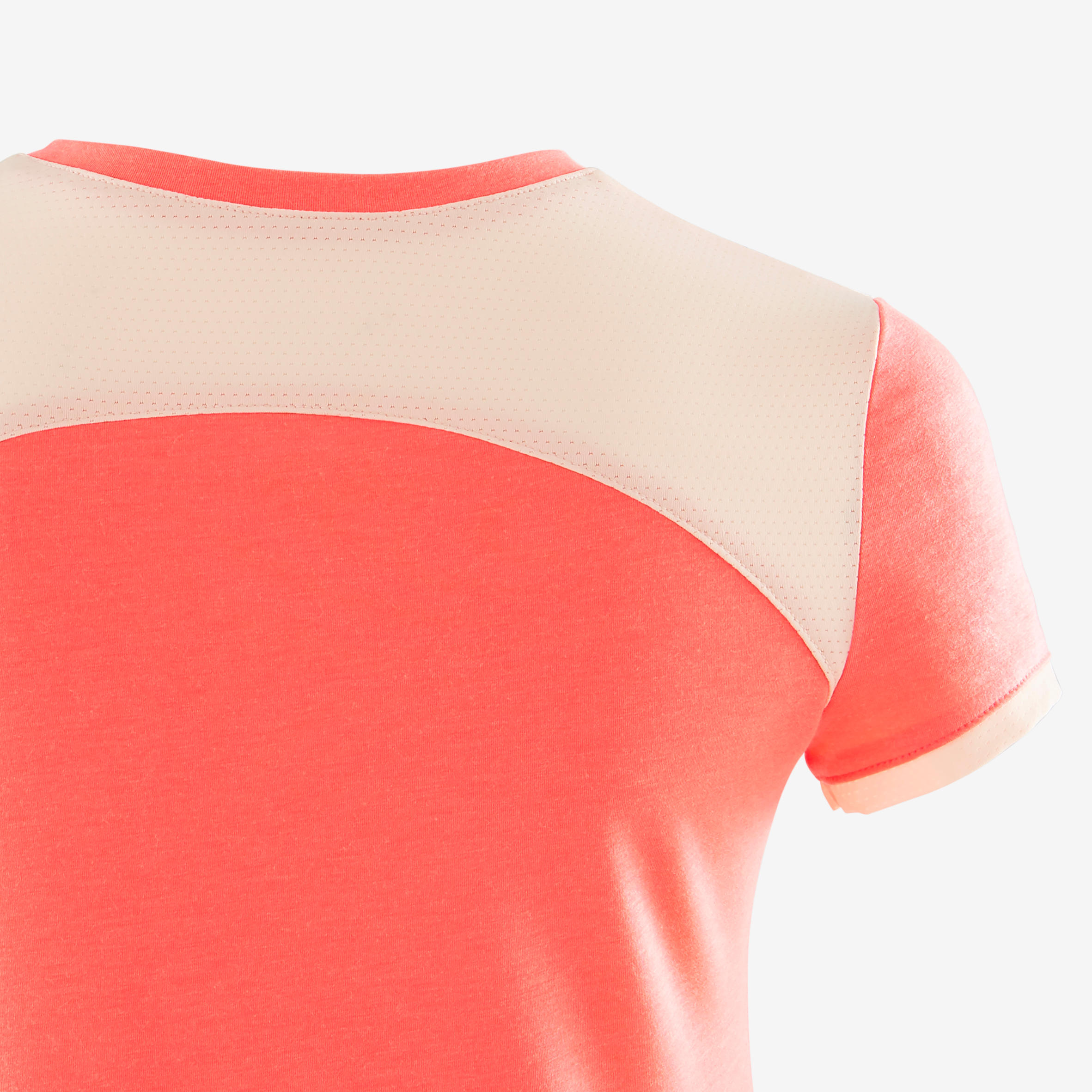 Girls' Breathable Short-Sleeved Gym T-Shirt 500 - Neon Pink 4/7