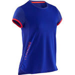 Domyos Ademend T-shirt voor gym meisjes S900 fluoroze/zwart op de rug