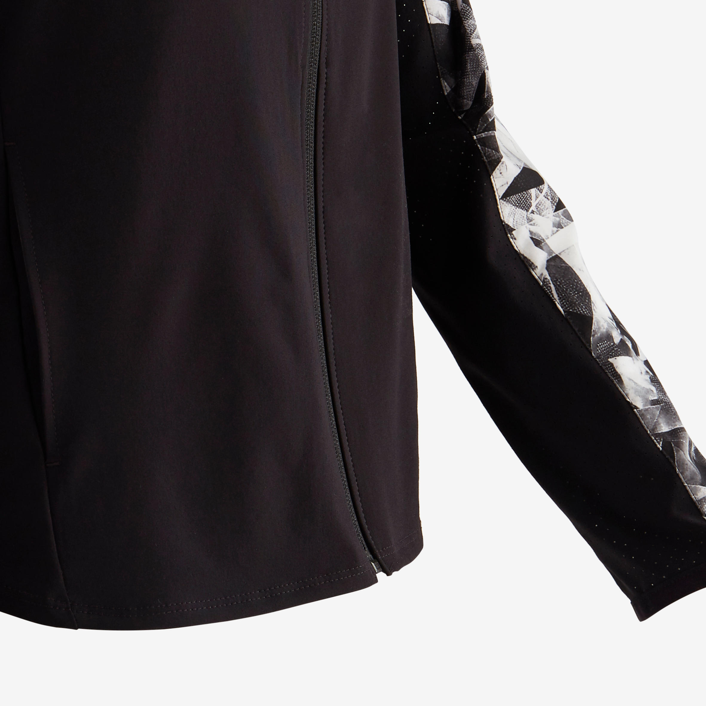 Girls' Light Breathable Gym Jacket W500 - Black Print 6/6