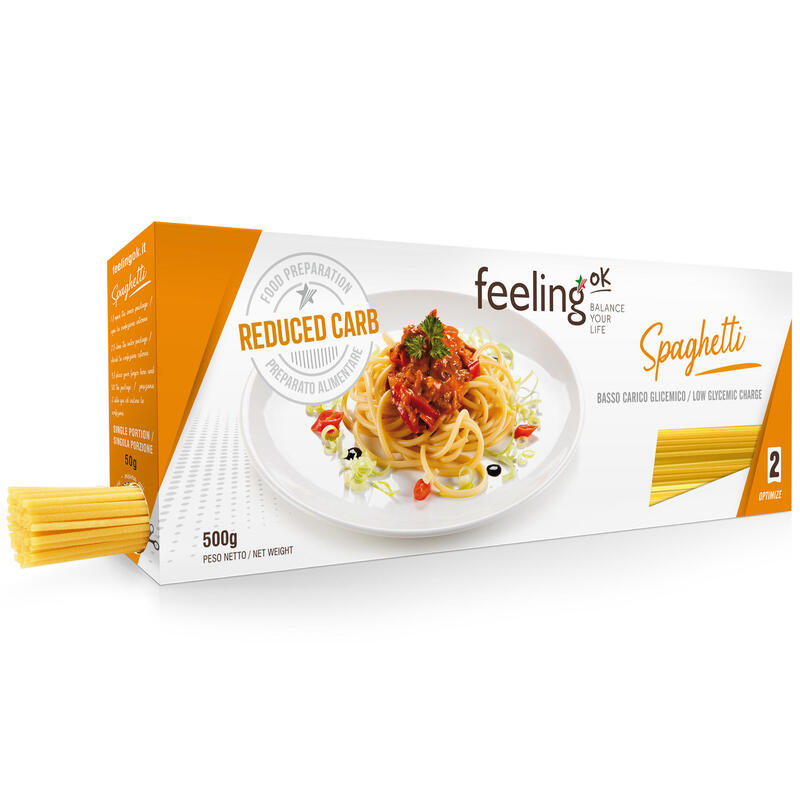Spaghetti proteici FEELINGO LOW CARBO più fibre e proteine 500 grammi
