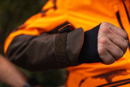 DURABLE WATERPROOF HUNTING JACKET SUPERTRACK 900 - NEON ORANGE