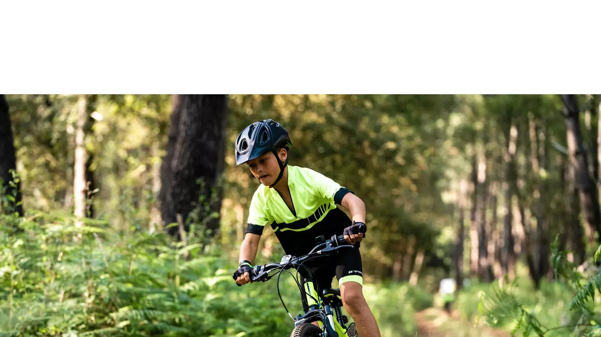 VTT-enfant-jaune-fluo