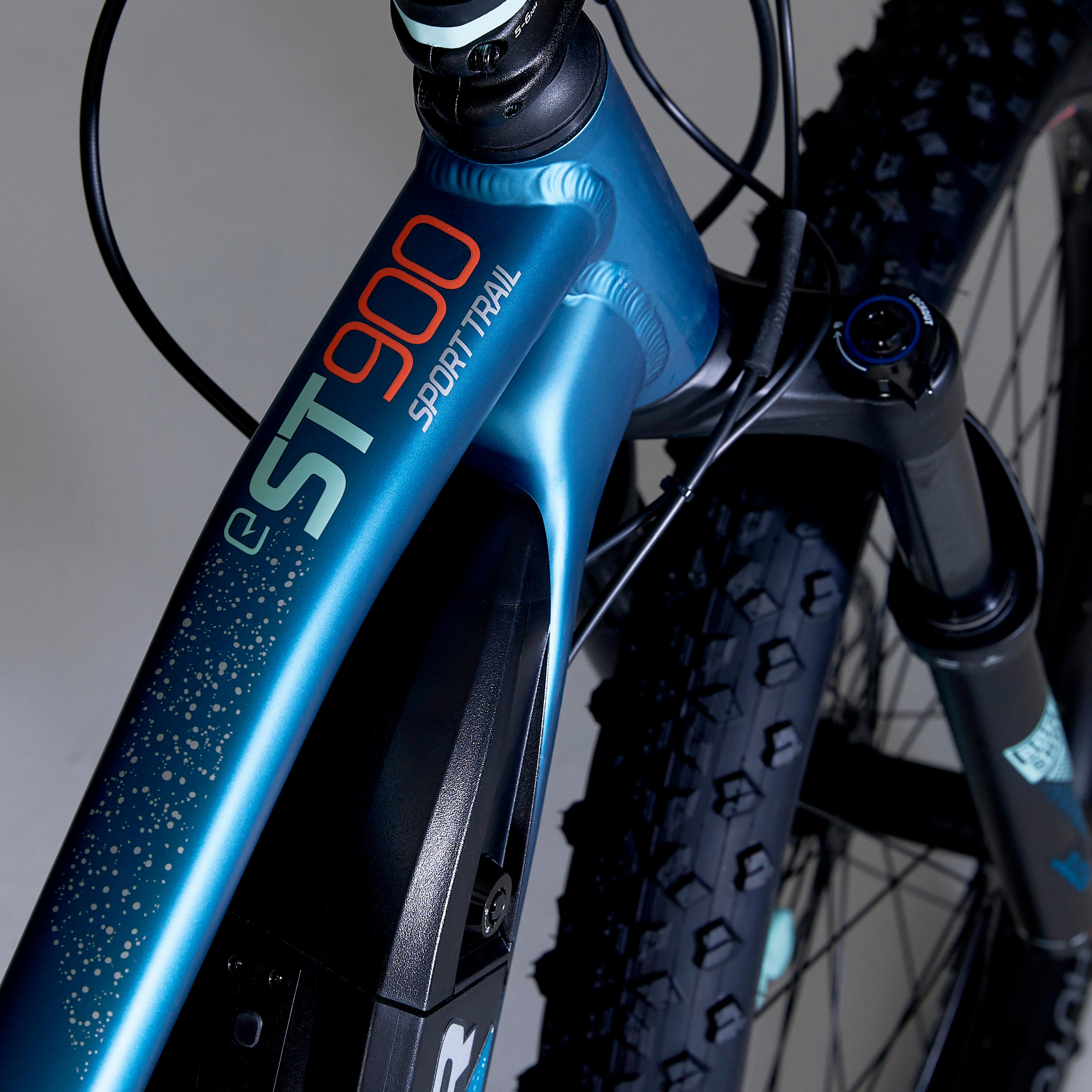 Velo VTT electrique semi rigide 27 5 e ST 900 Turquoise ROCKRIDER Decathlon