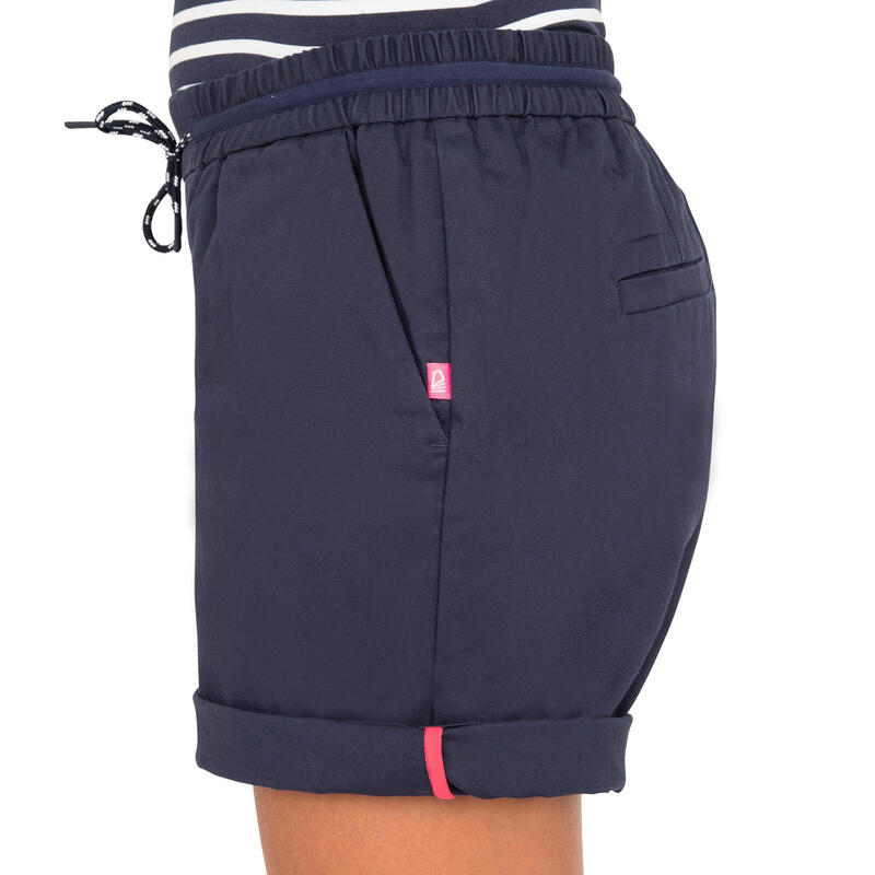 Short voor zeilen dames SAILING 100 marineblauw