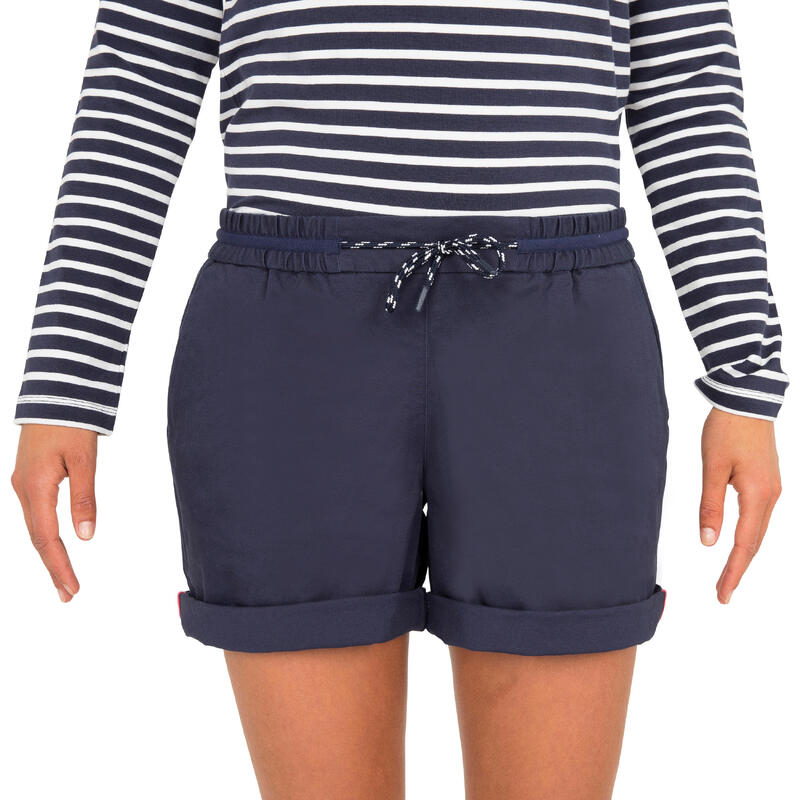 Short voor zeilen dames SAILING 100 marineblauw