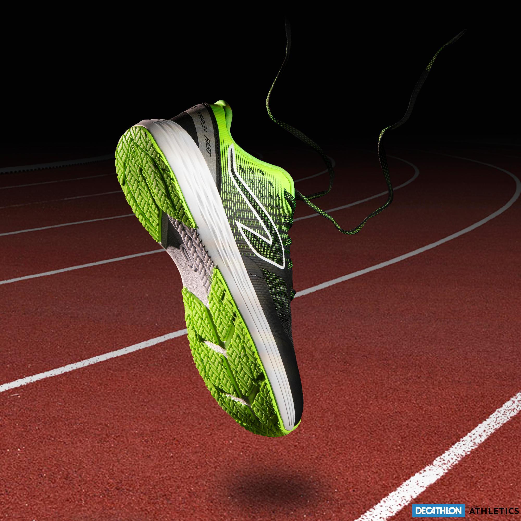 Kids running shoes Kiprun fast black yellow KIPRUN Decathlon