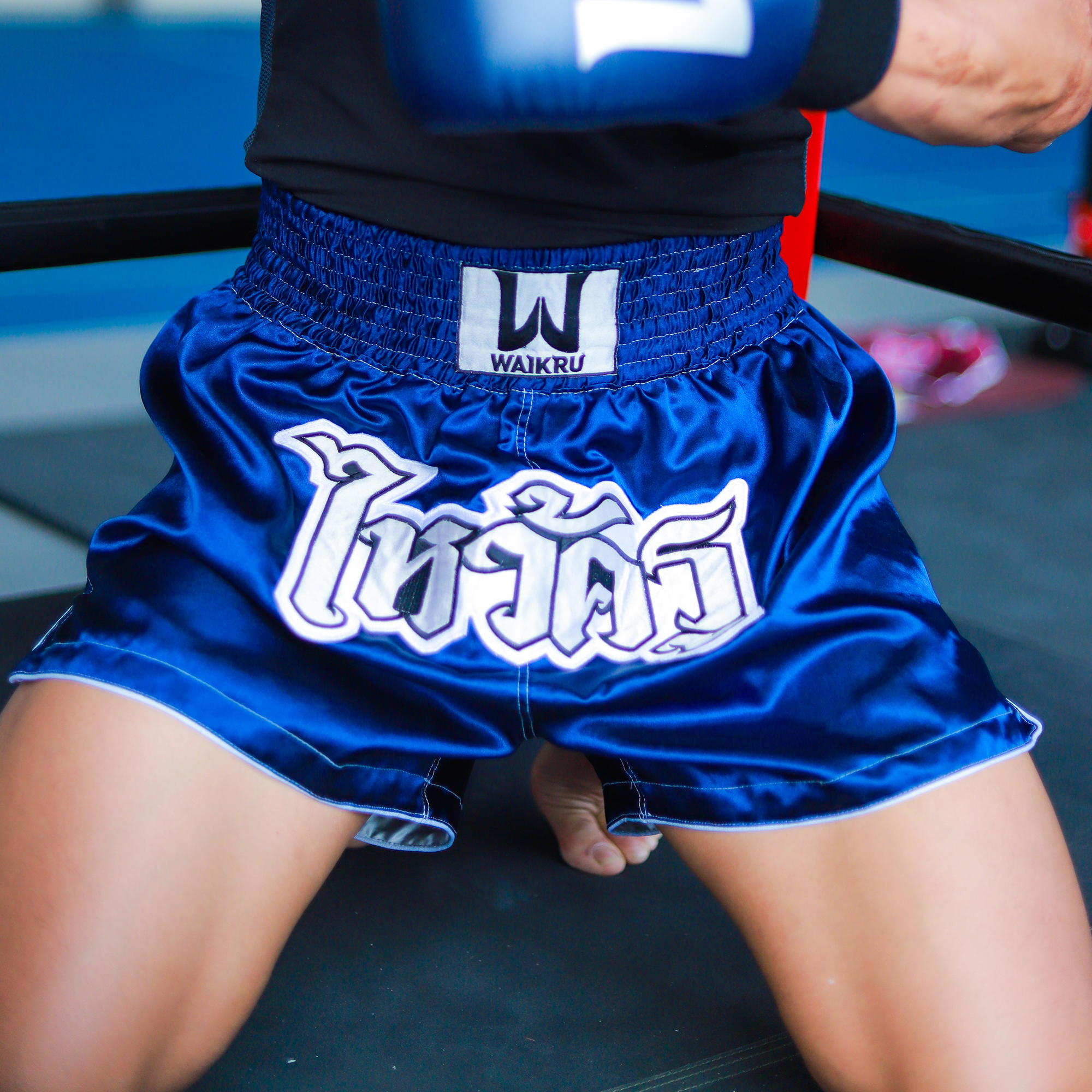 MUAY THAI SHORT MEN BLUE SIL