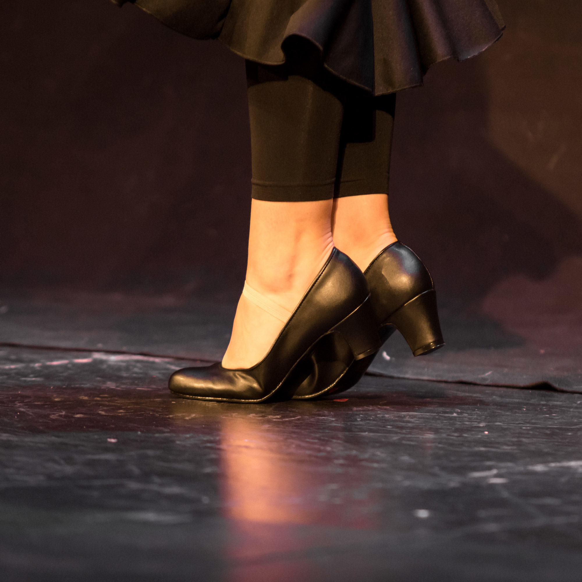 Zapatos Flamenco Yebra Mujer/Niña sin clavos negro 6/7