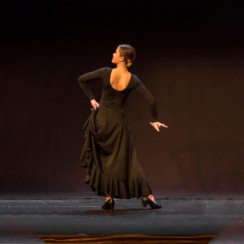 Maillot Flamenco Yebra Mujer/Niña Manga Larga Negro