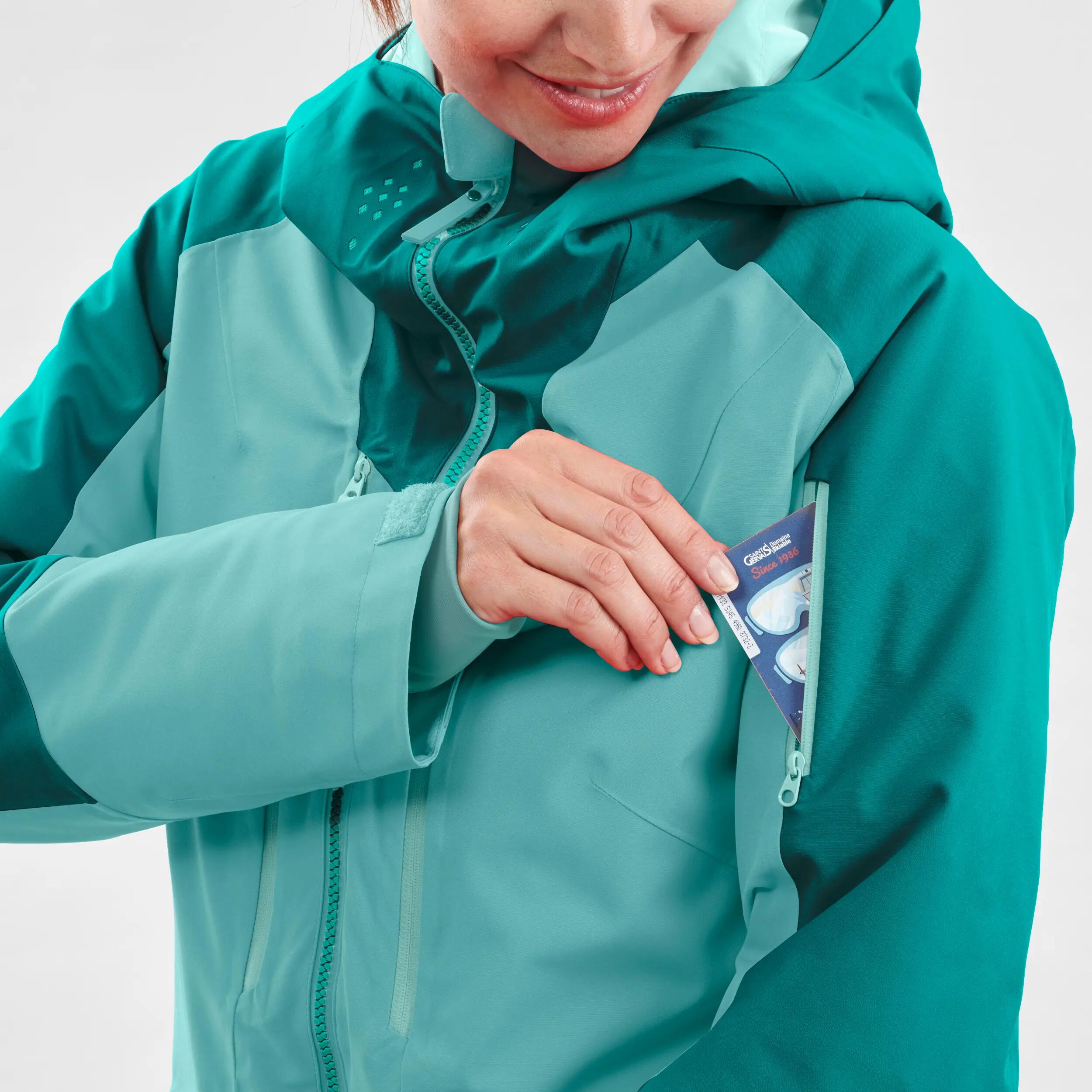 Women’s Freeride SKI JACKET FR500 - Green 11/20