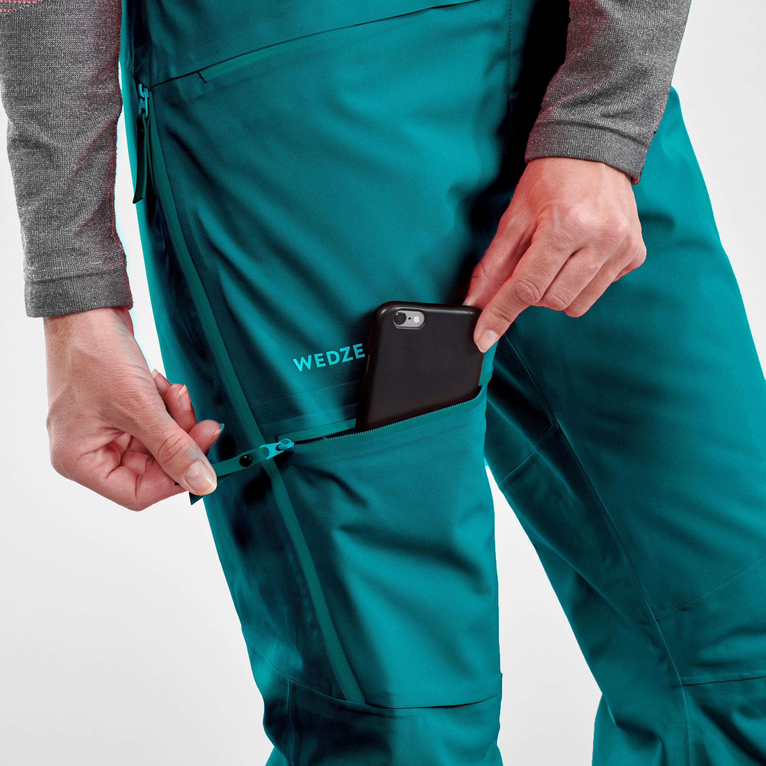 Women’s Freeriding ski trousers FR500 - Green 10/20