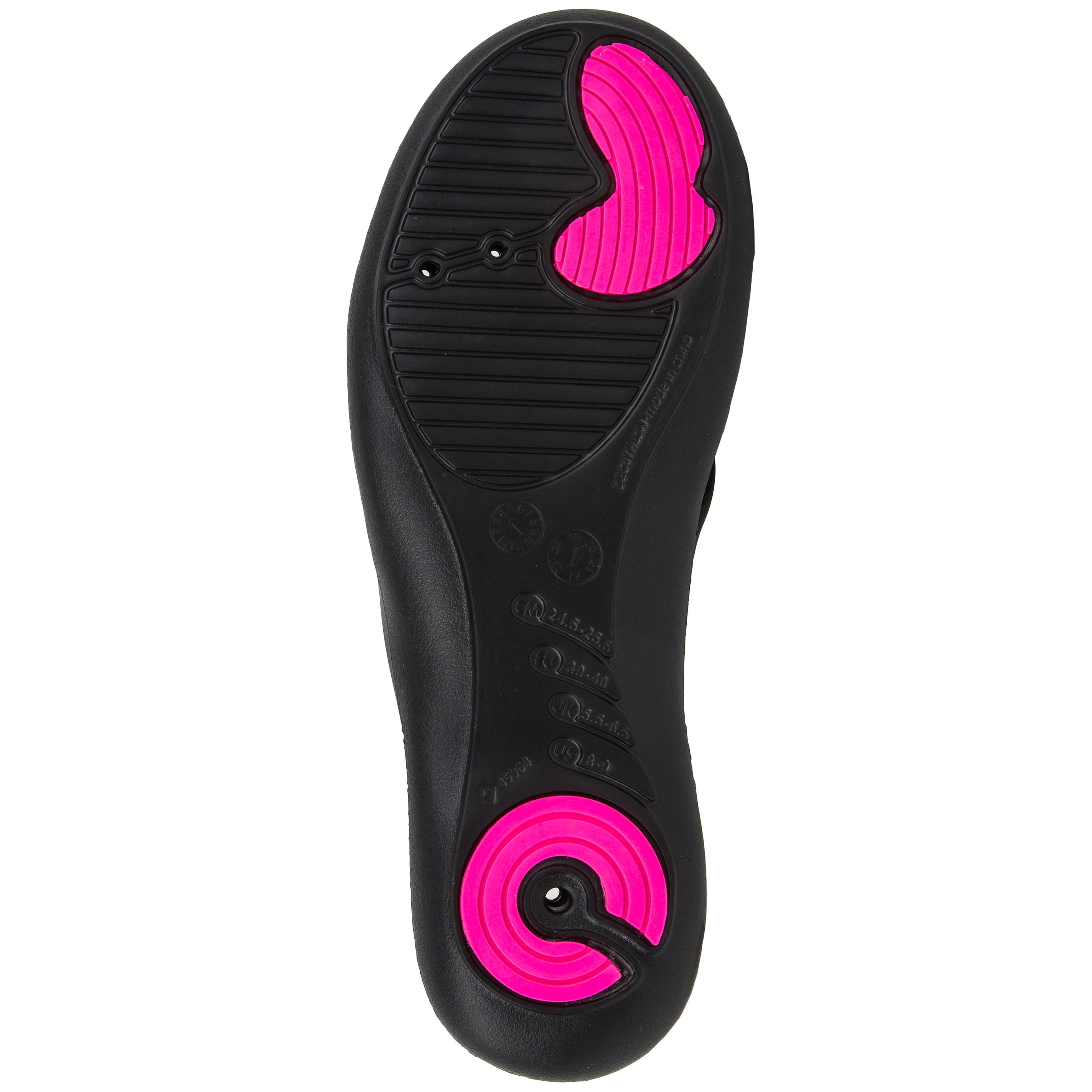 Women's pool sandals - Slap 500 print - Sea black pink 3/5