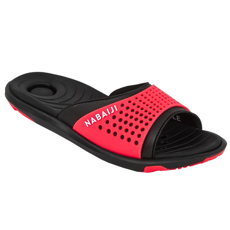 Chanclas piscina Mujer pala negro coral