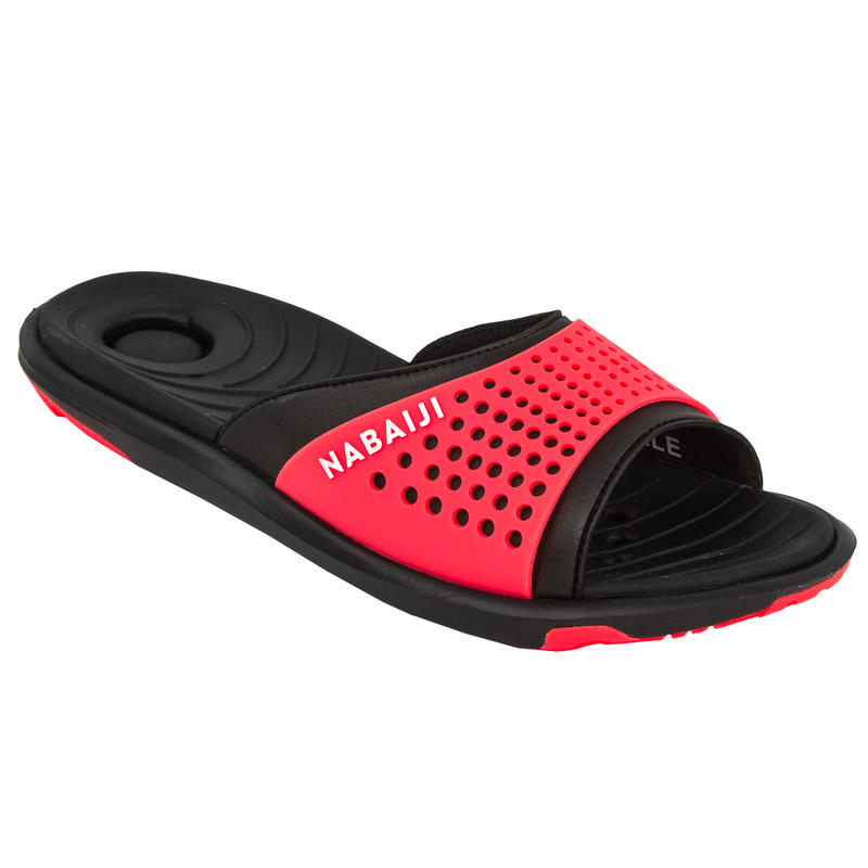 Women's Pool Sandals SLAP900 Black Coral Decathlon