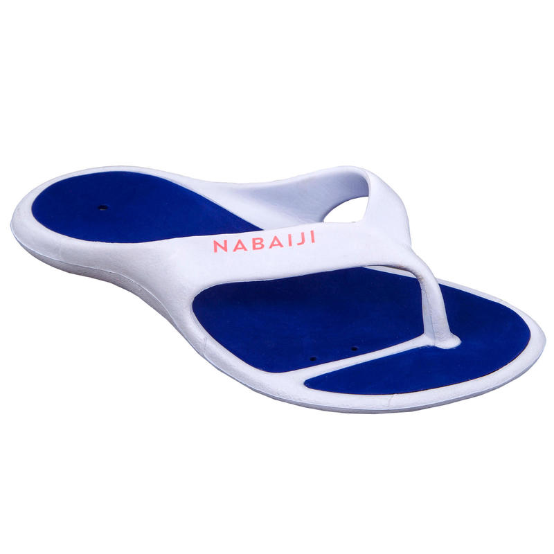 Women S Tonga 500 Pool Flip Flops White Blue Nabaiji