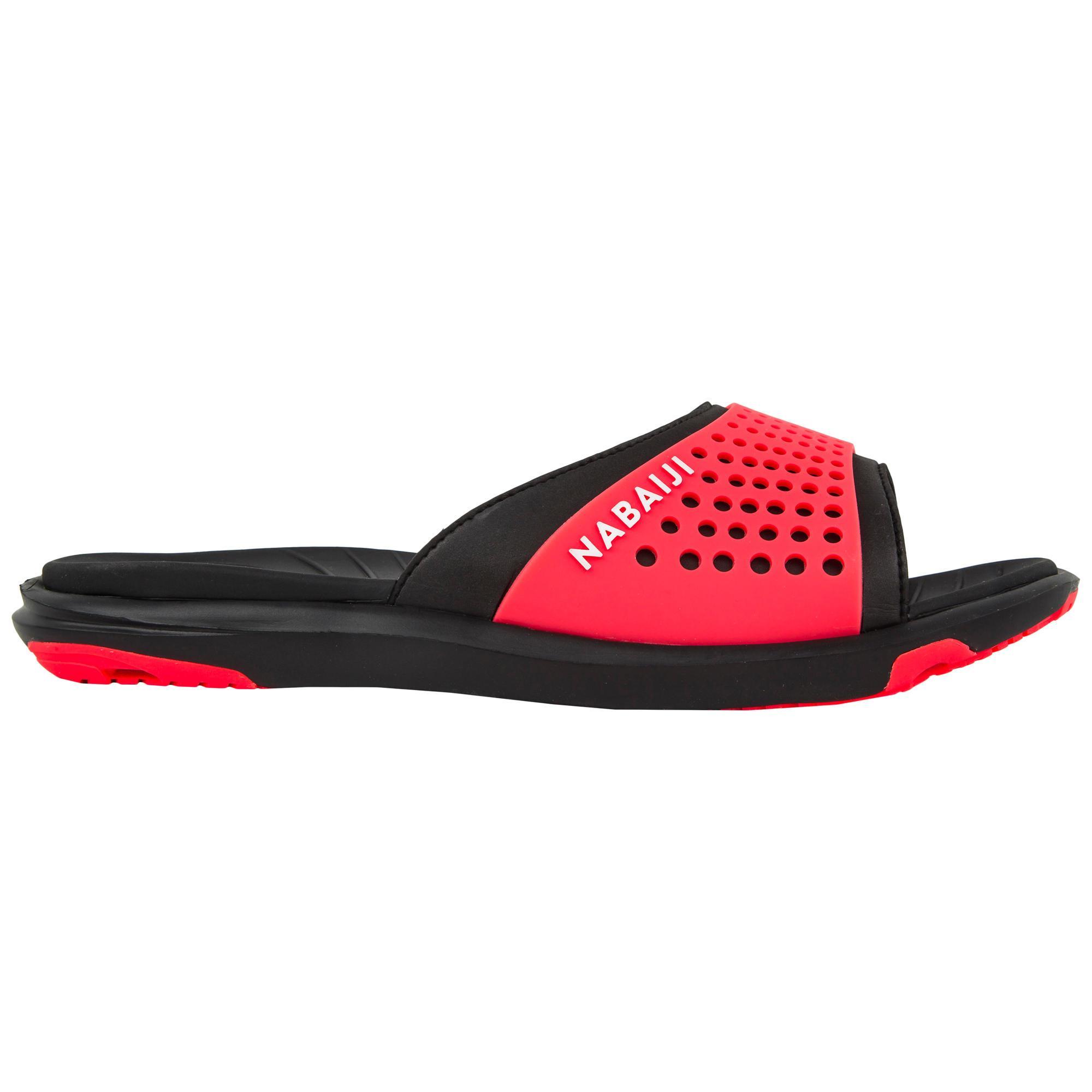 Chanclas piscina Mujer pala negro coral Decathlon