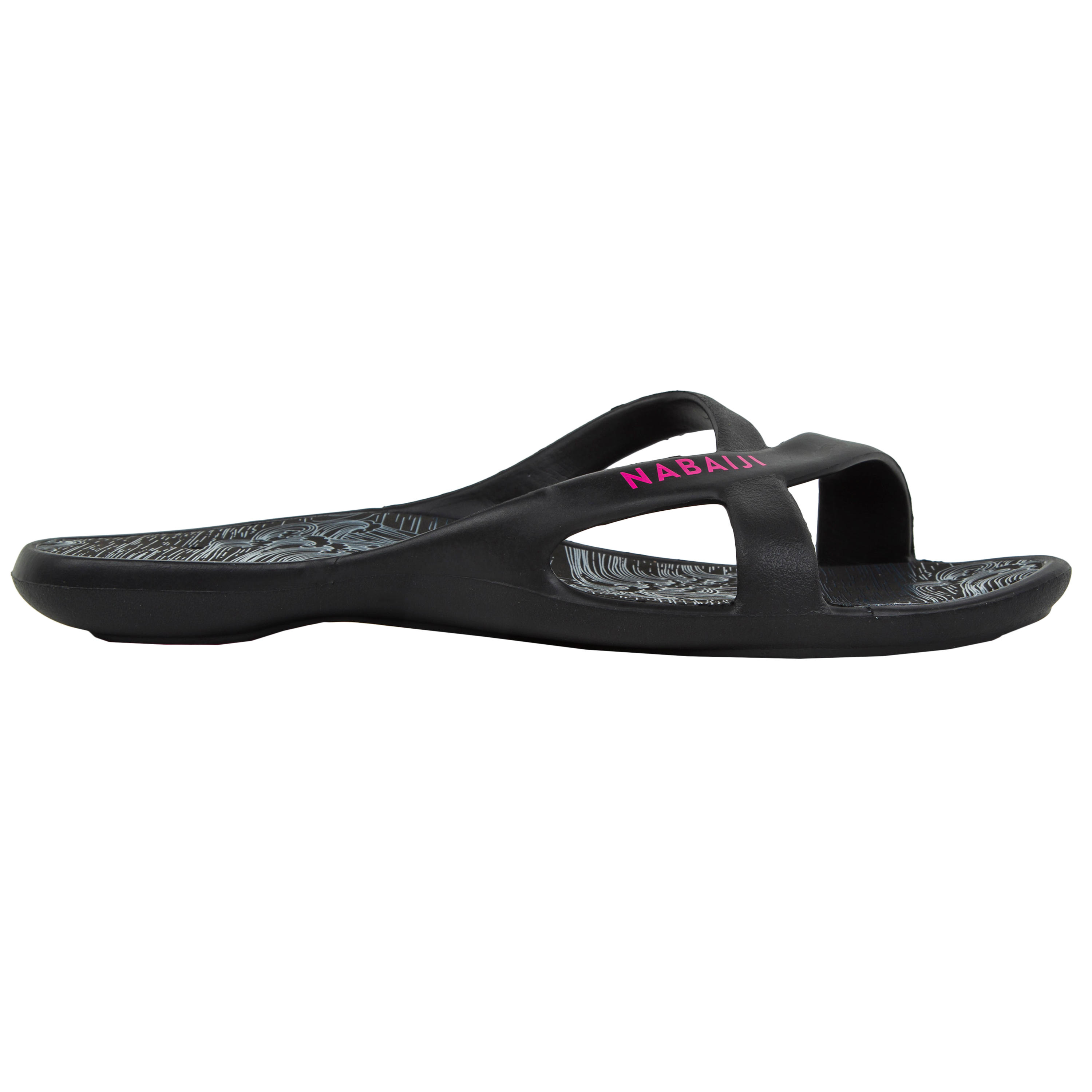 Women's pool sandals - Slap 500 print - Sea black pink 5/5