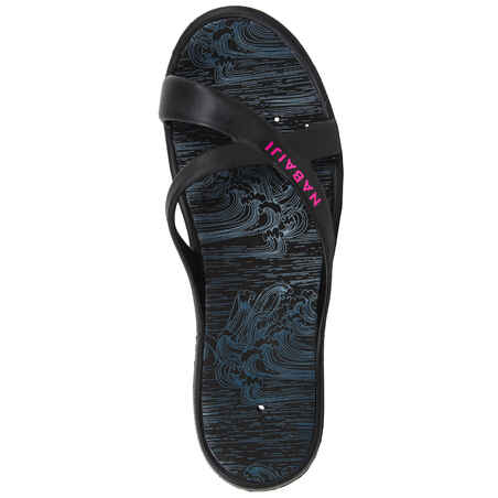 Women's pool sandals - Slap 500 print - Sea black pink