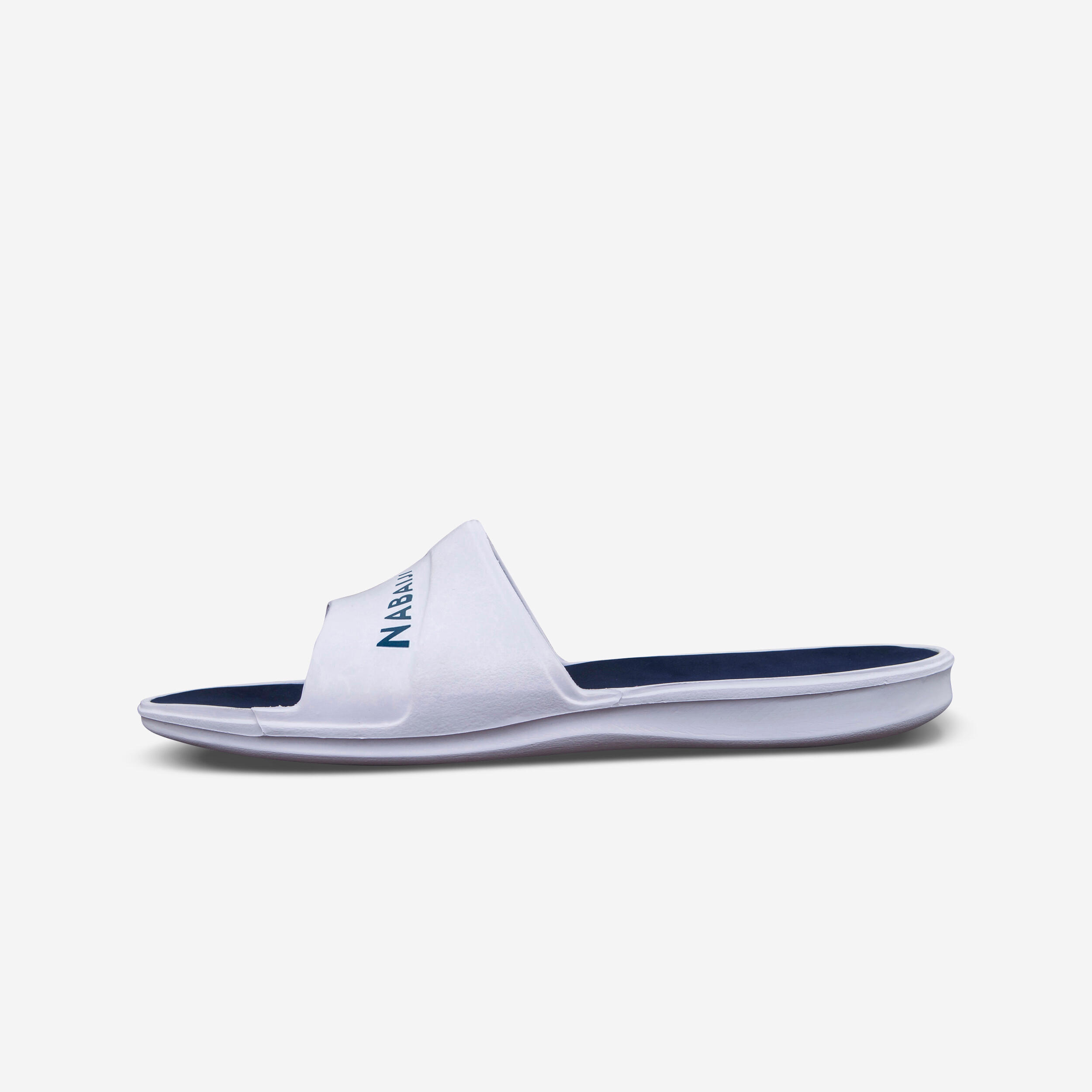 Chanclas piscina Hombre pala blanco azul Decathlon