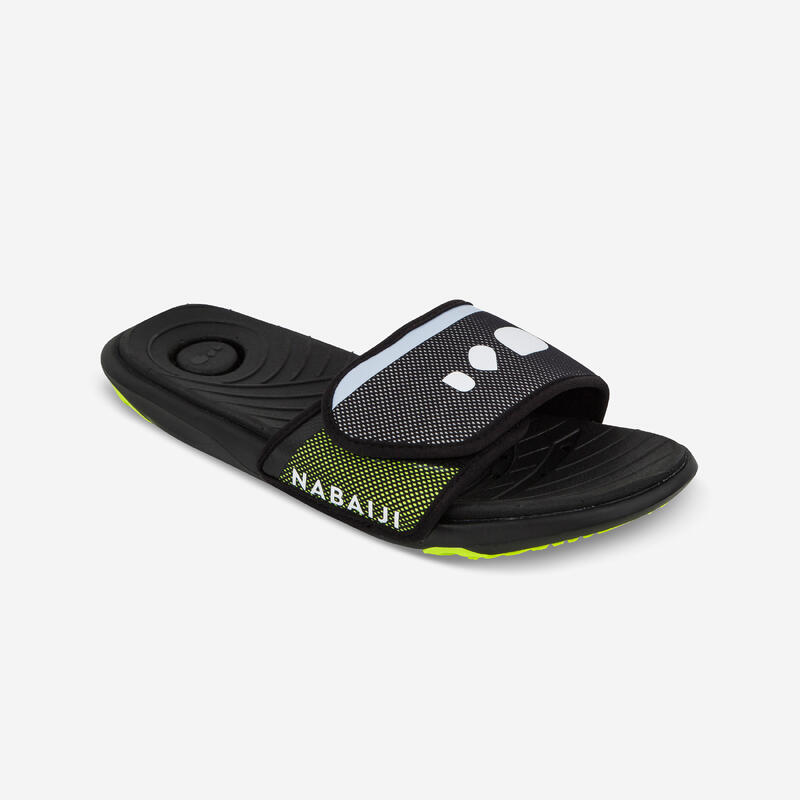 Chanclas piscina Hombre pala negro amarillo