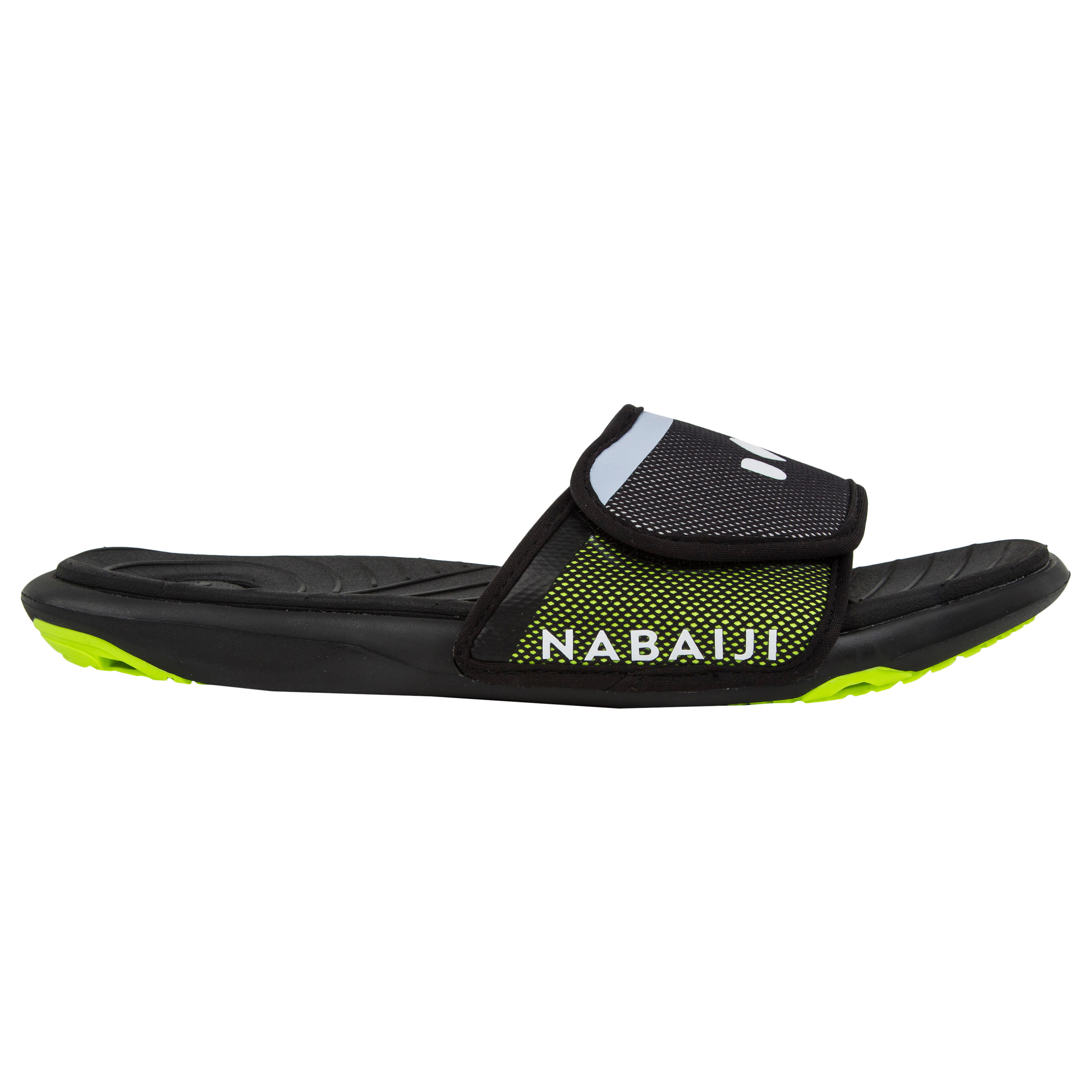 Men's Pool Sandals SLAP 900 SOFT Black Yellow Decathlon