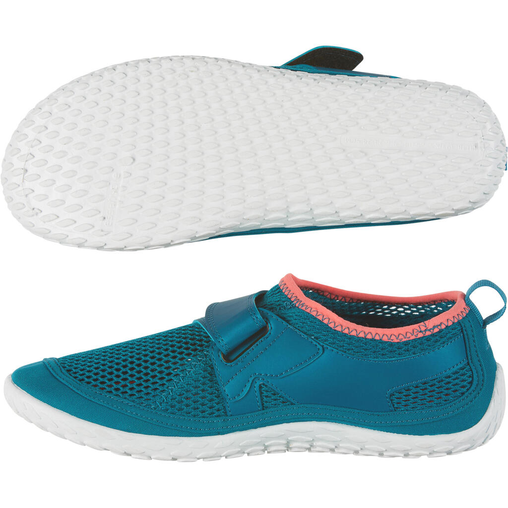 Chaussures aquatiques à scratch Adulte - Aquashoes 500 Bleu Rose