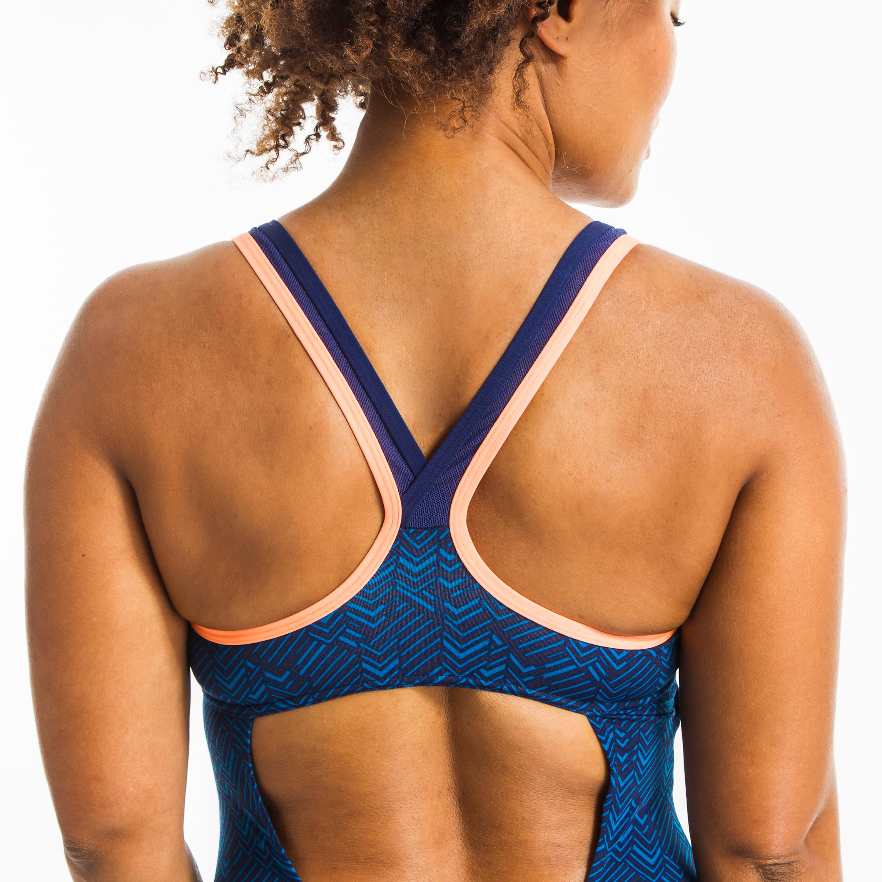Women's One-Piece Swimsuit Aquafitness Lou roni Blue 7/19