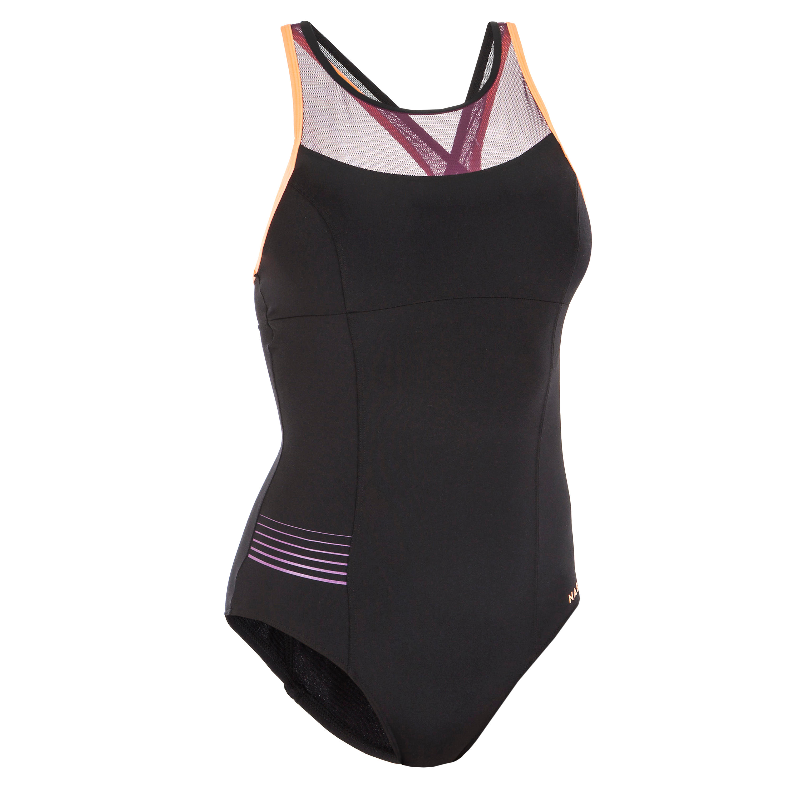 NABAIJI Dámske jednodielne plavky Lena na aquafitness čierno-bordové L-XL · záber 8