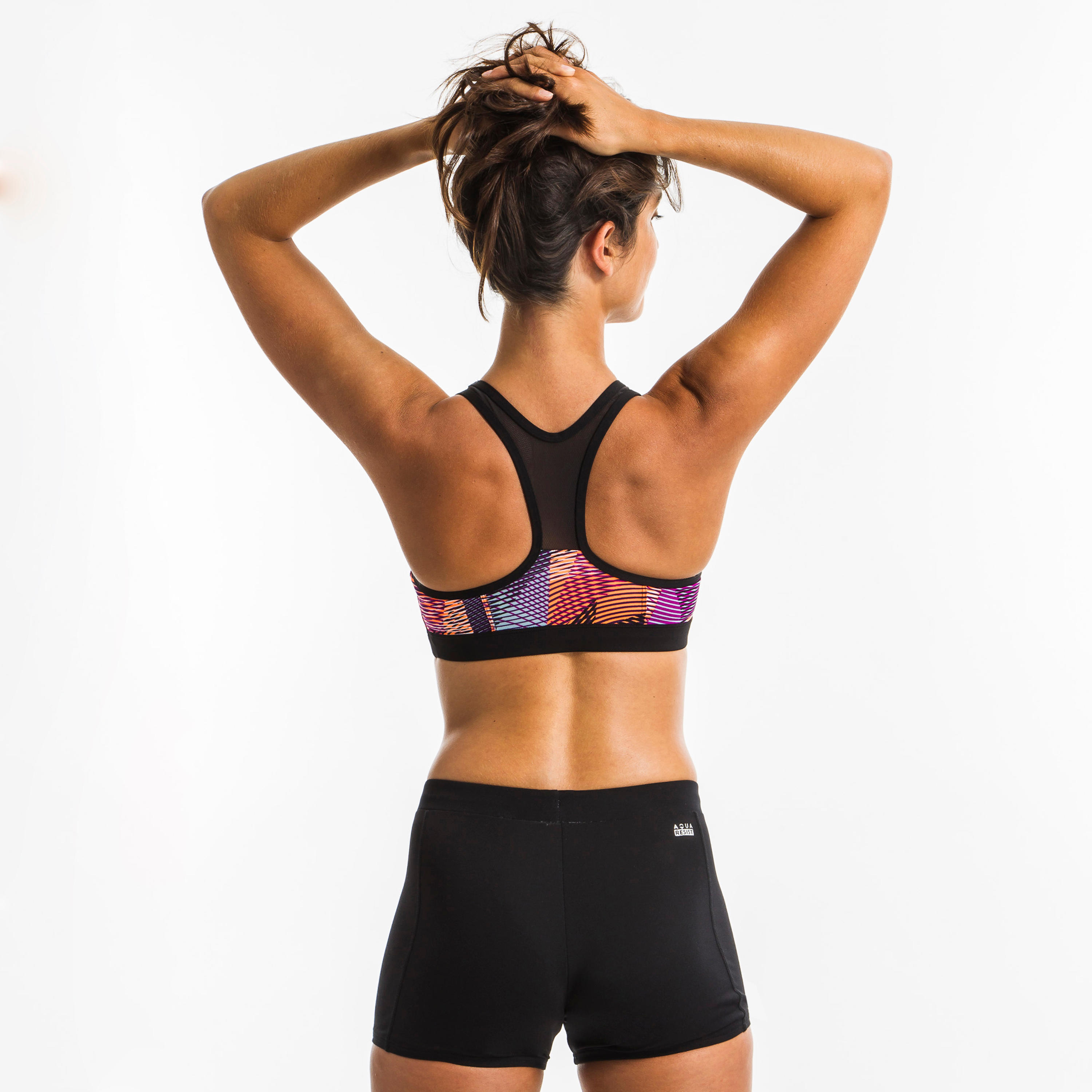 Bas de maillot de bain shorty Aquafitness femme Anny noir 7/15