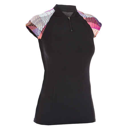 Tee shirt manches courtes aquagym-aquabike femme Anna noir Vib