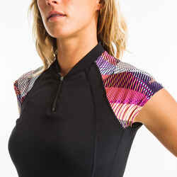 Tee shirt manches courtes aquagym-aquabike femme Anna noir Vib