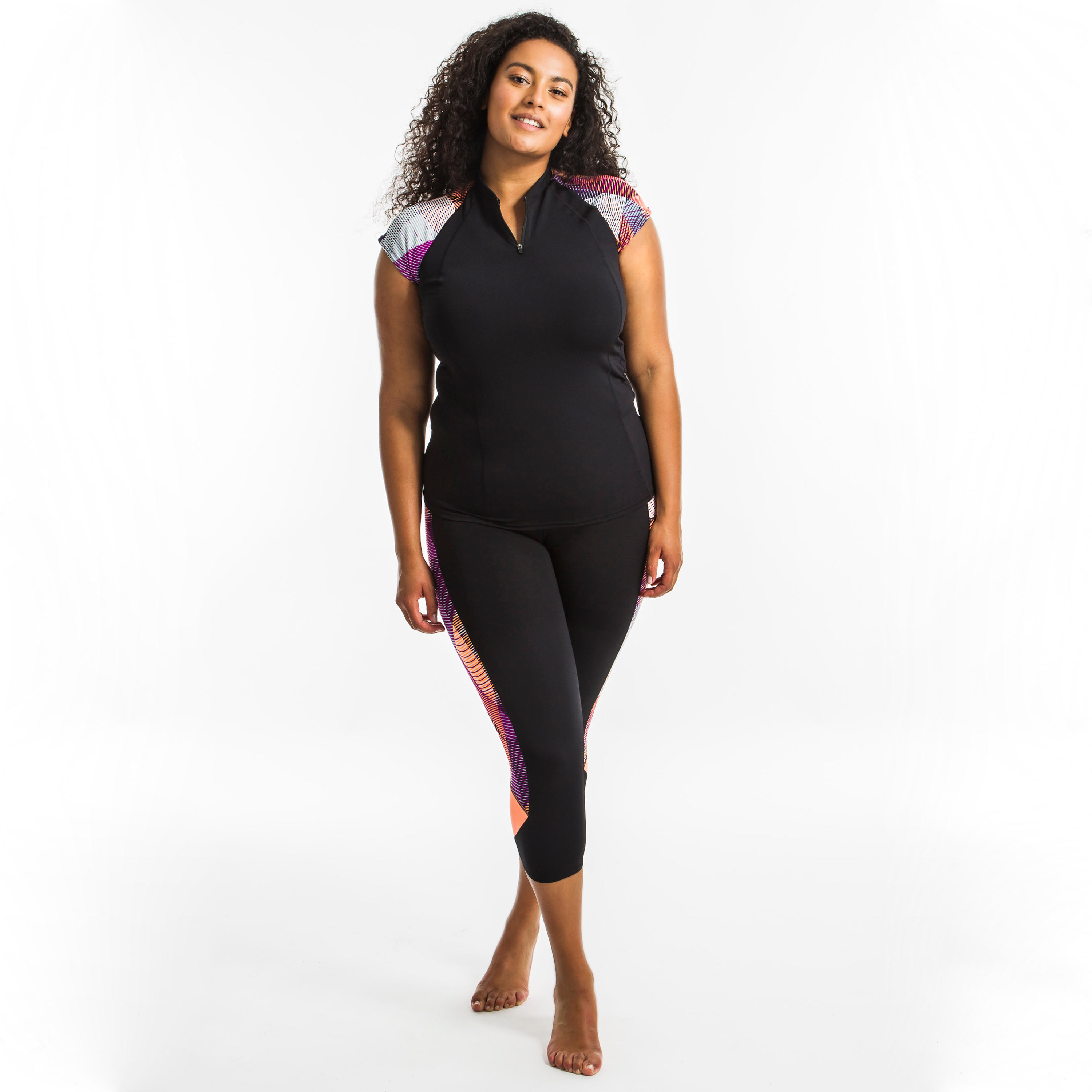 Women’s Aquagym-Aquabike Short-sleeved T-shirt Anna black vib 7/17
