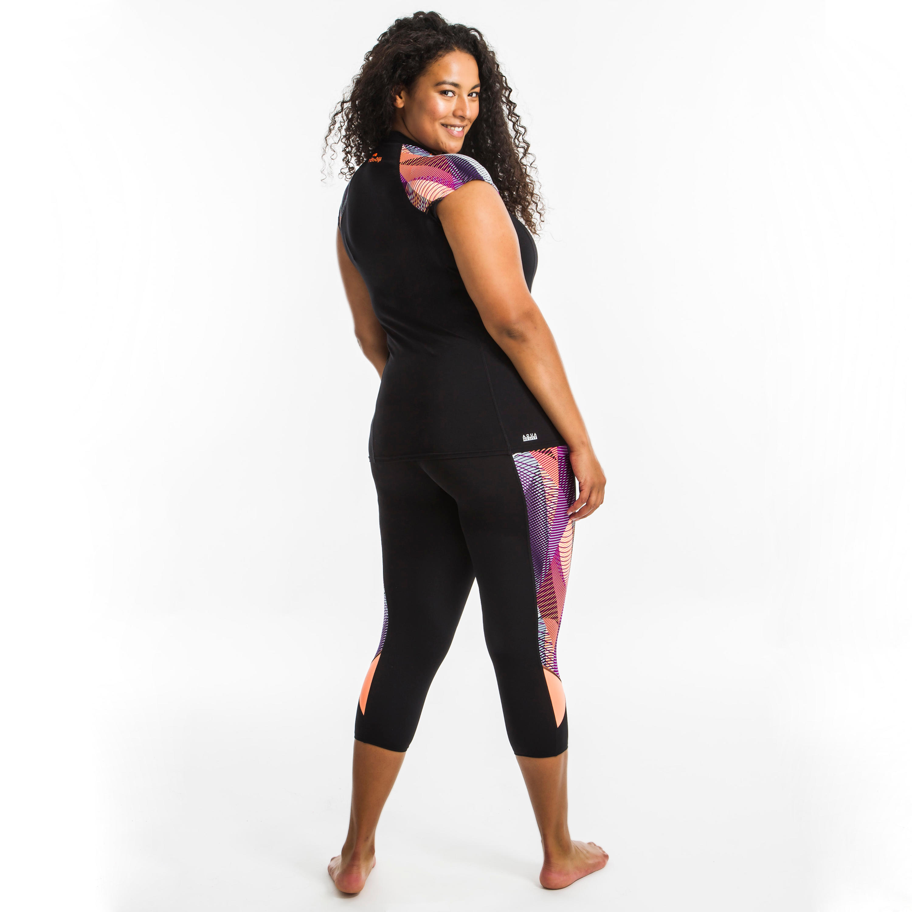 Women’s Aquagym-Aquabike Short-sleeved T-shirt Anna black vib 8/17